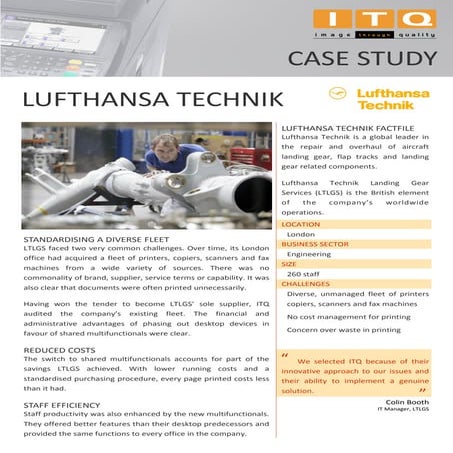 Case Study Lufthansa Technik | PDF