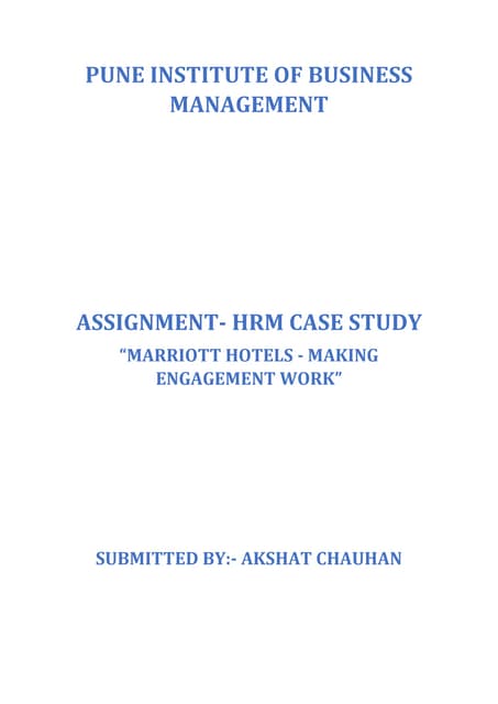 Case study marriott hotels