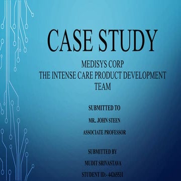 MediSys Corp- Case Study 