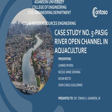 Case Study No. 5-Pasig River Open Channel in Aquaculture
