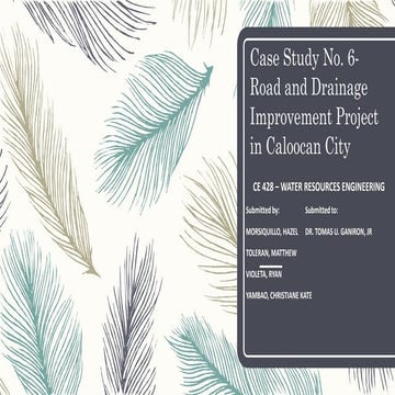Case Study No. 6-Road and Drainage Improvement Project in Caloocan City