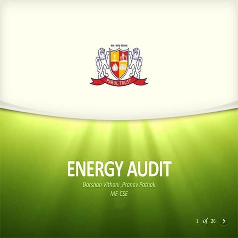Case Study of Energy Audit 