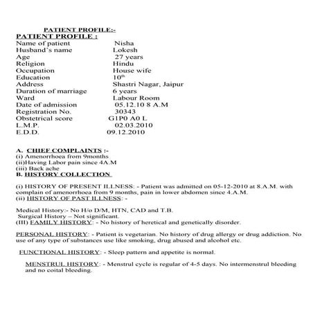 Case study of labour