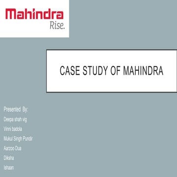 Case study of mahindra (2)