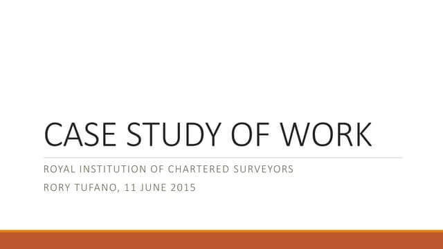 Case study of work - RICS
