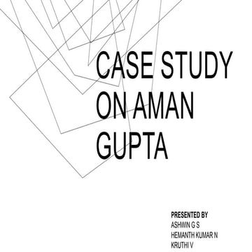 CASE STUDY ON AMAN GUPTA.pptx | Business | Business and Finance
