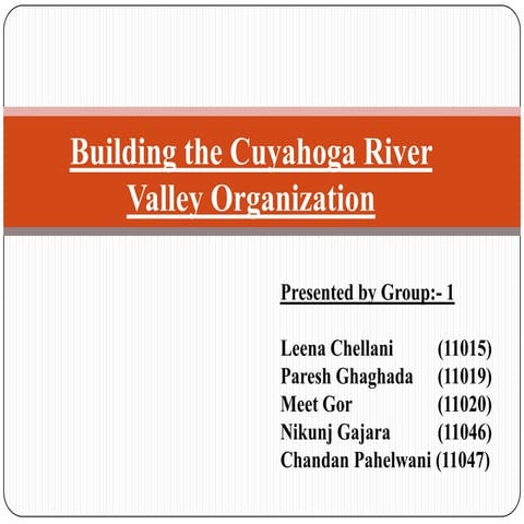 Case Study on Building the Cuyahoga River Valley Organization