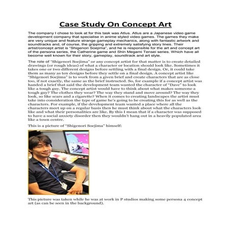 Case study on concept art 