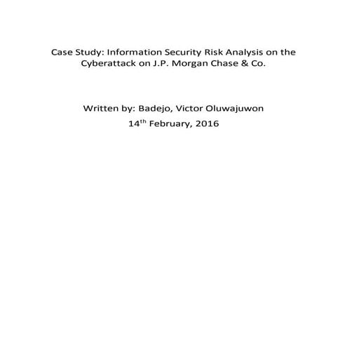 Case study on JP Morgan Chase & Co