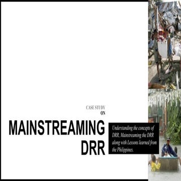 Case study on Mainstreaming DRR
