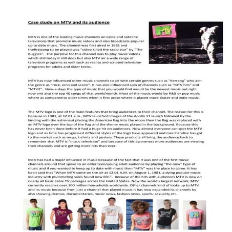 Case study on mtv 