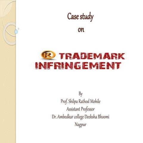 Case study on trademark infringement