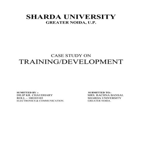 case study on training and development in india