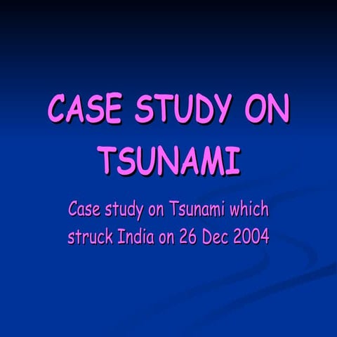case study on the 26dec tsunami 