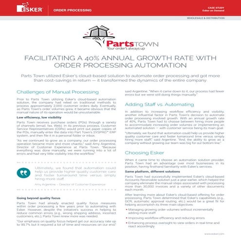 Facilitating a 40% Annual Growth Rate with Order Processing Automation 