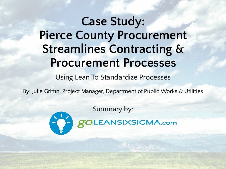 Case Study Pierce County Summary by