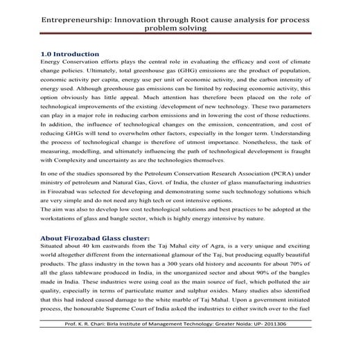 Case study pot furnace firozabad