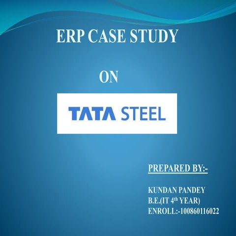 Case study of tata steel ppt