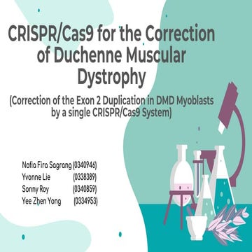 CRISPR/Cas9 for the Correction of Duchenne Muscular Dystrophy | PPTX
