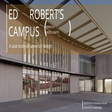 ENVIRONMENTAL PSHYCOLOGY ED ROBERTS CAMPUS (A CASE STUDY)