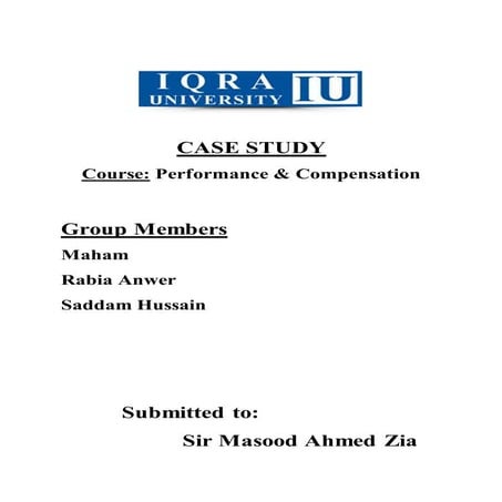 Case  study word report on Bob's Approach to Job Analysis and Compensation Issues by Sadam Hussain Indhar