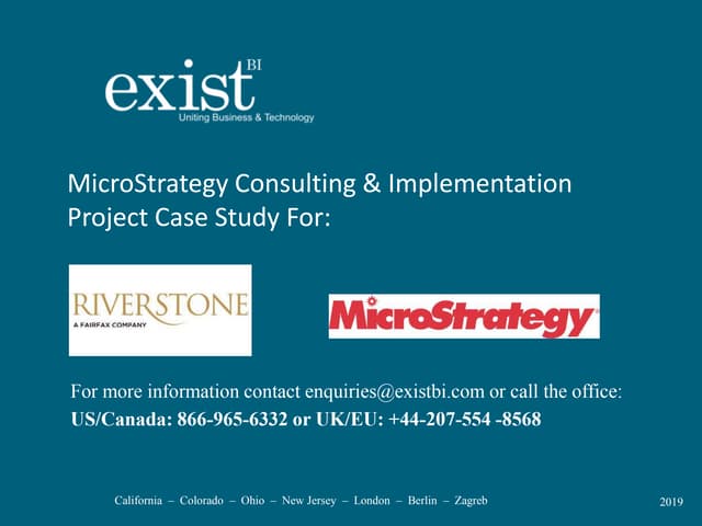 MicroStrategy Case Study For Riverstone