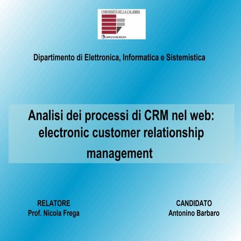 [Case study] SugarCRM   anlisi dei processi di crm nel web (electronic custom...