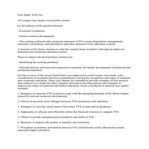 Case study tech voc