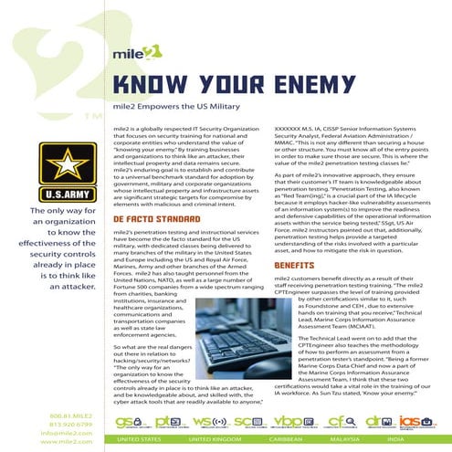 Casestudy us army military,  Mile2