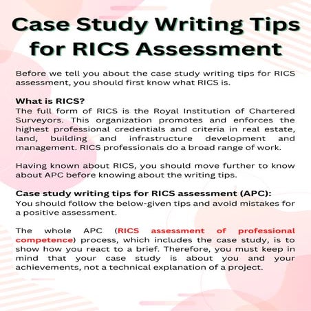 assoc rics case study template