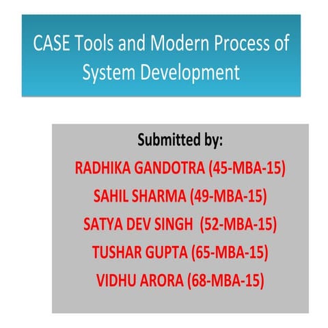 Case tools and modern process of system development 