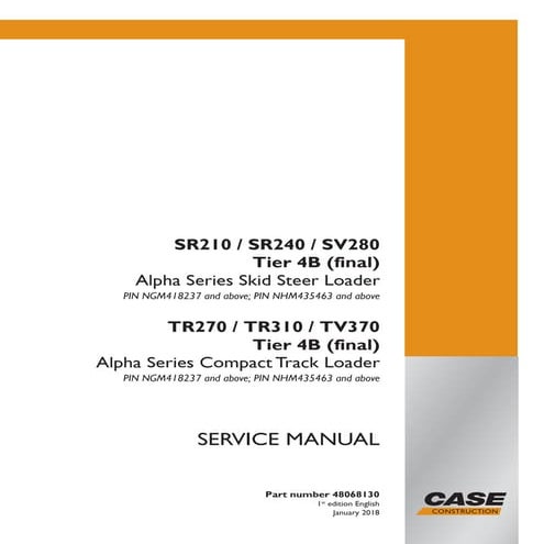 Case tr340 tier 4 b (final) alpha series compact track loader service ...