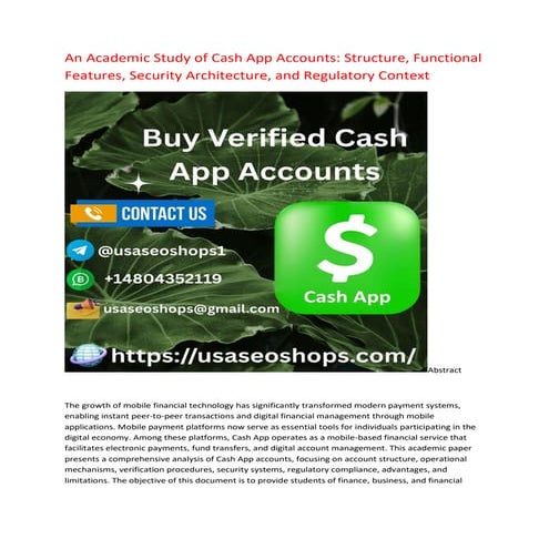 Guide to Buying Verified Cash App Accounts Without Risk in 2026 | PDF