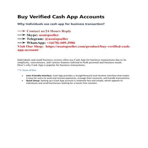 3 Best Sites To Buy Verified Cash App  Accounts