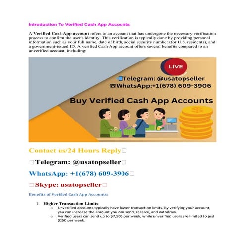 Full Final Step By Step How To Buy Verified Cash App Accounts