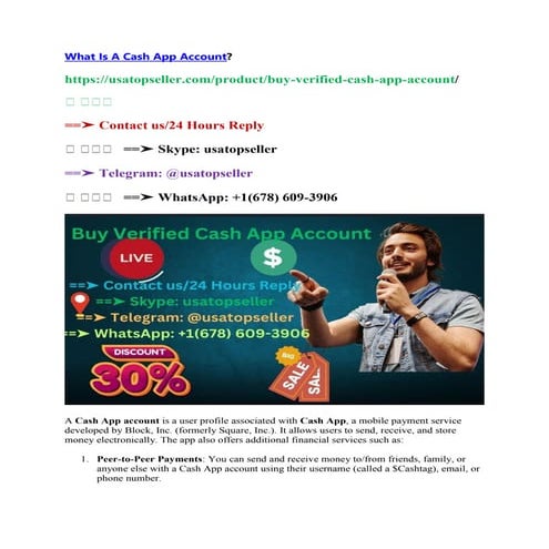 The Famous top 7 Website To Buy Verified Cash App Accounts For Sale in This T...