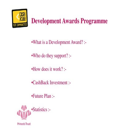 Cashback changes lives   princes trust