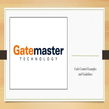 Cash Control Examples and Guidelines