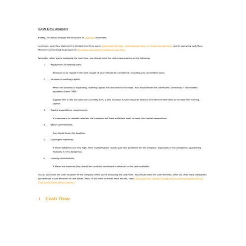 Cash Flow Analysis