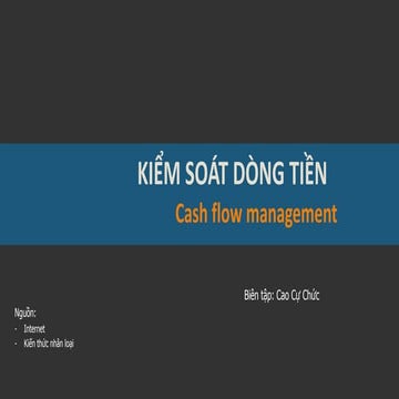 Dòng tiền - Cash flow management