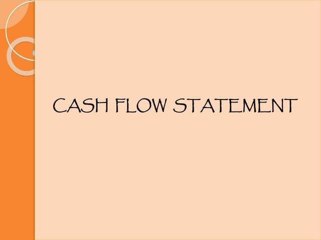 Cash flow statement