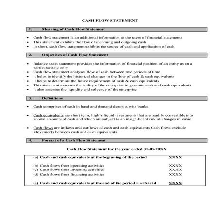 Cash flow statement