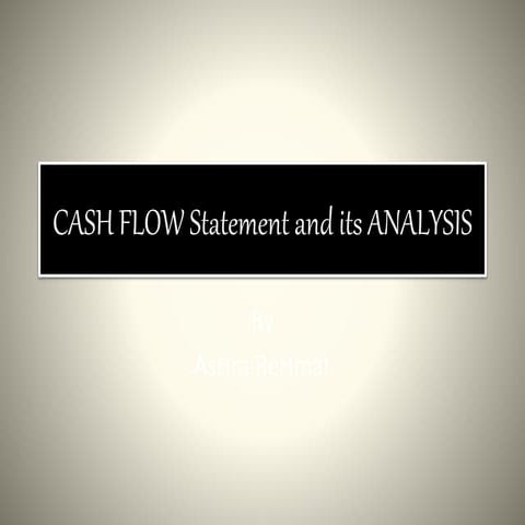 Cash flow statement