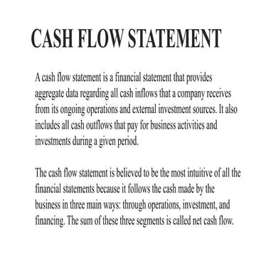 CASH FLOW STATEMENT PRESENTATION DOCUMENT