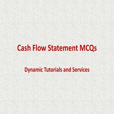 Cash Flow Statement mcqs