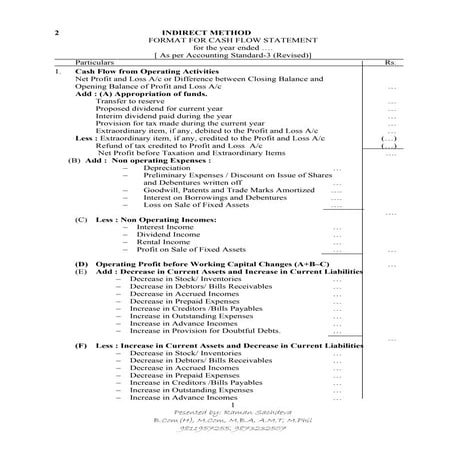 Cash flow statement n problems
