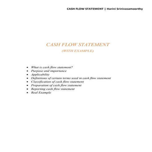 Cash flow statement yef