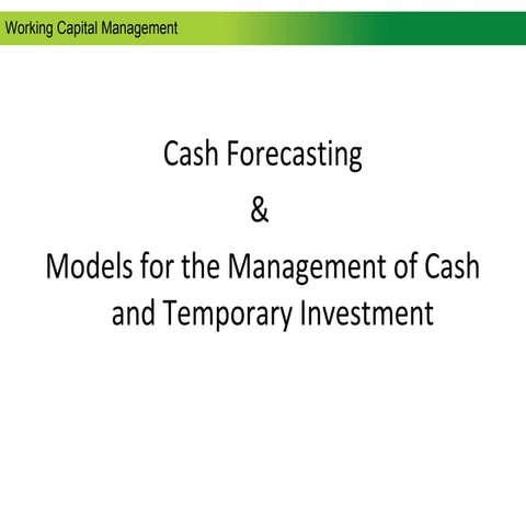 Cash forecasting