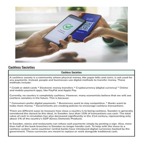 Cashless Societies - the future of money | PDF