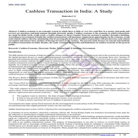 Cashless transaction in india